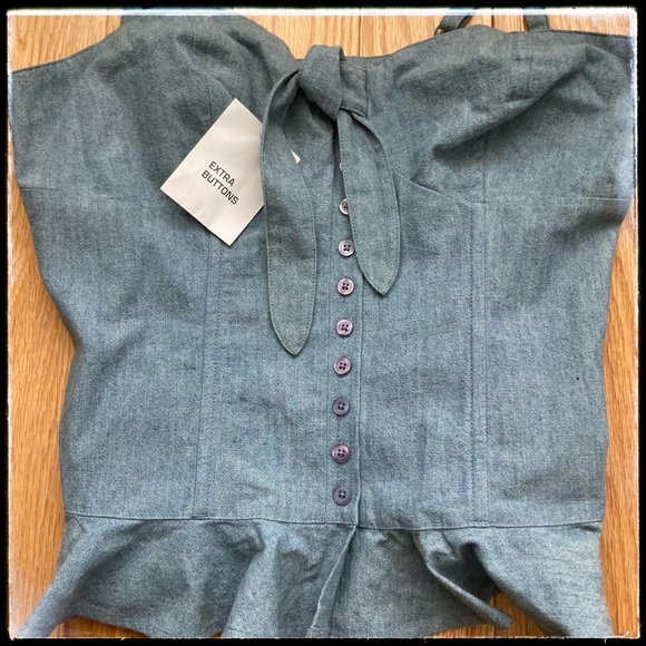 🌞3 FOR $40🌞NWT Denim Style Bustier - Picture 3 of 5
